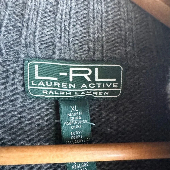 Ralph Lauren Active Wool Blend Zip up Cardigan w Hood XL - Picture 4 of 5